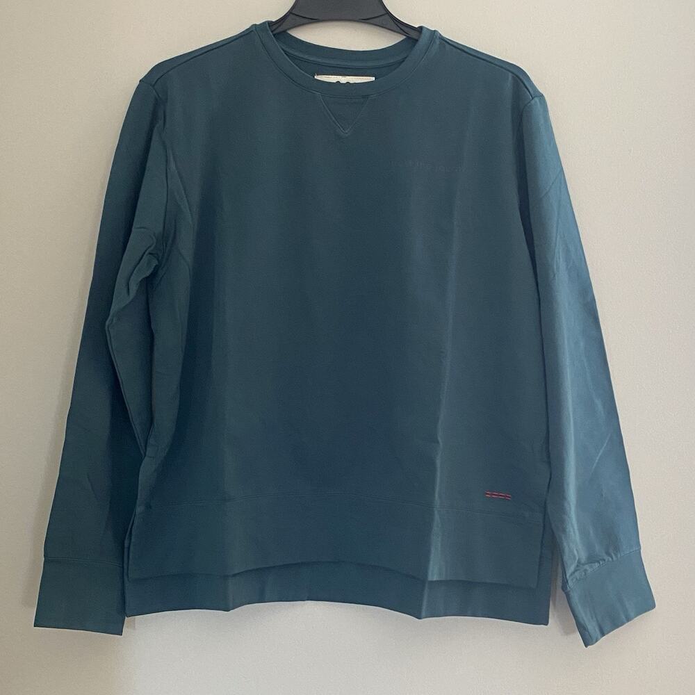 Peace Love World Crewneck Green Pullover Sz Medium Trust The Journey 